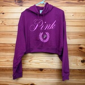 Victoria’s Secret PINK puff paint 3D cropped hoodie medium